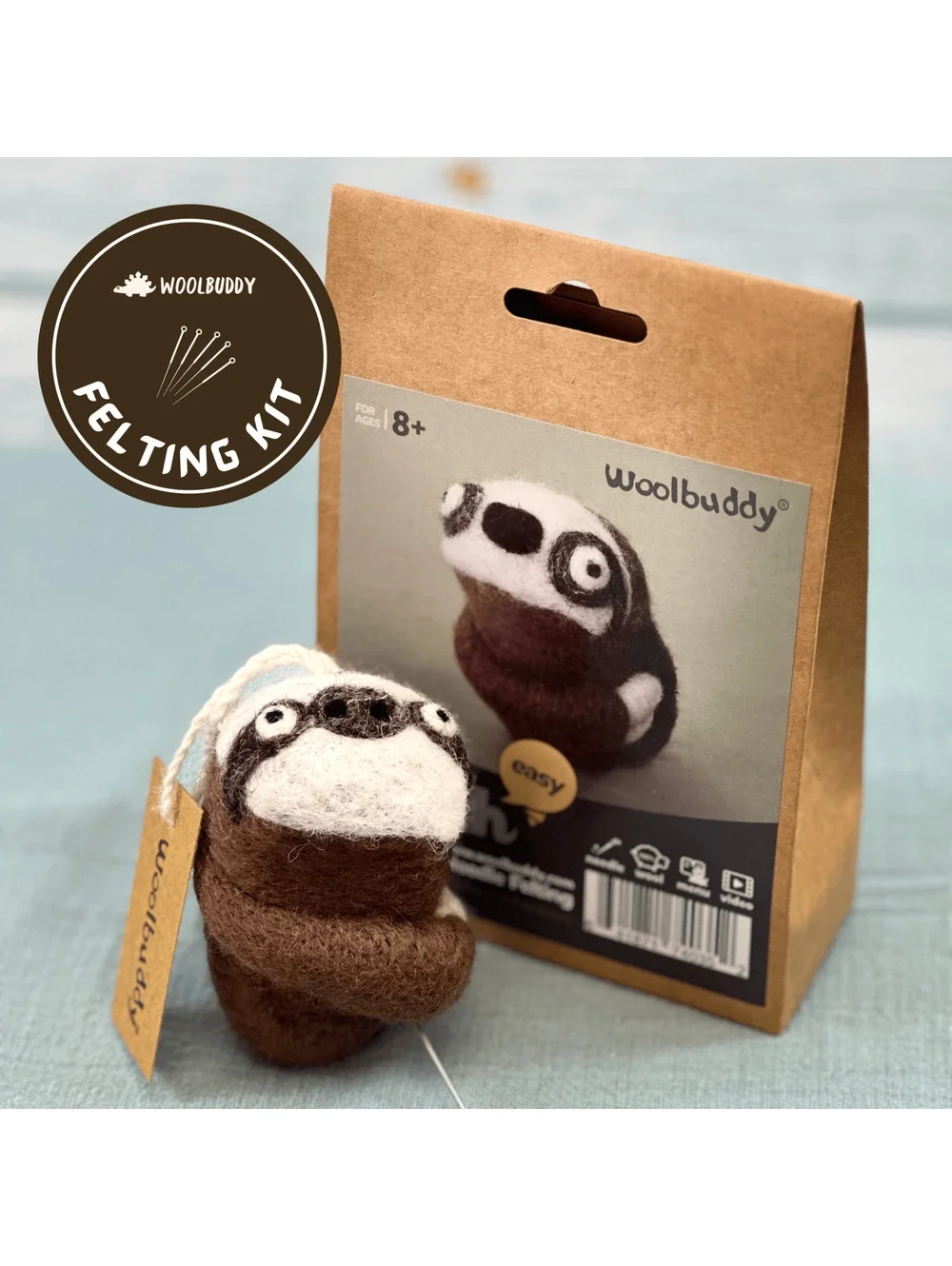 Woolbuddy - Needle Felting Sloth Kit